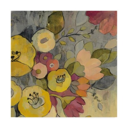 Silvia Vassileva 'Yellow Floral Duo I Crop' Canvas Art,35x35